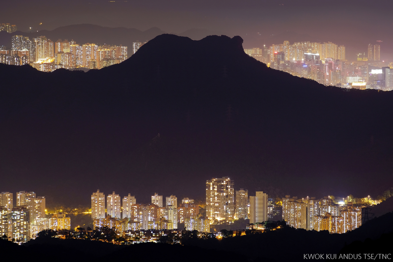 “My Home My City.” Lion Rock rises above Hong Kong.